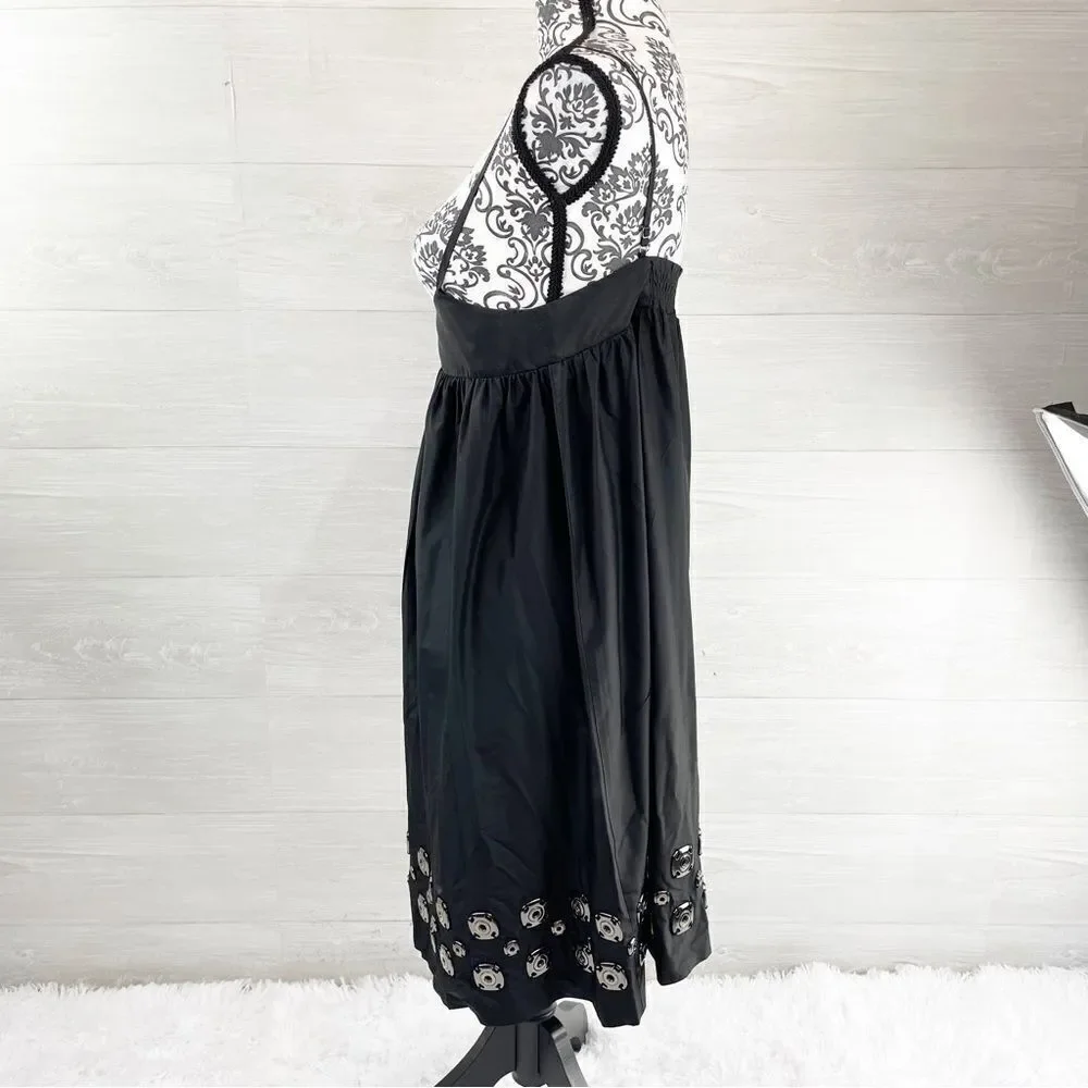 Thomas Wylde Metallic Snap High Rise Silk Midi Skirt Dress - Picture 5 of 6